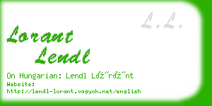 lorant lendl business card